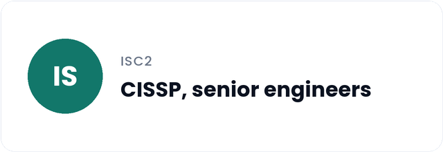 ISC2 CISSP certification held by senior engineers