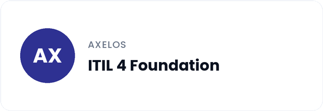 Axelos ITIL 4 Foundation certification