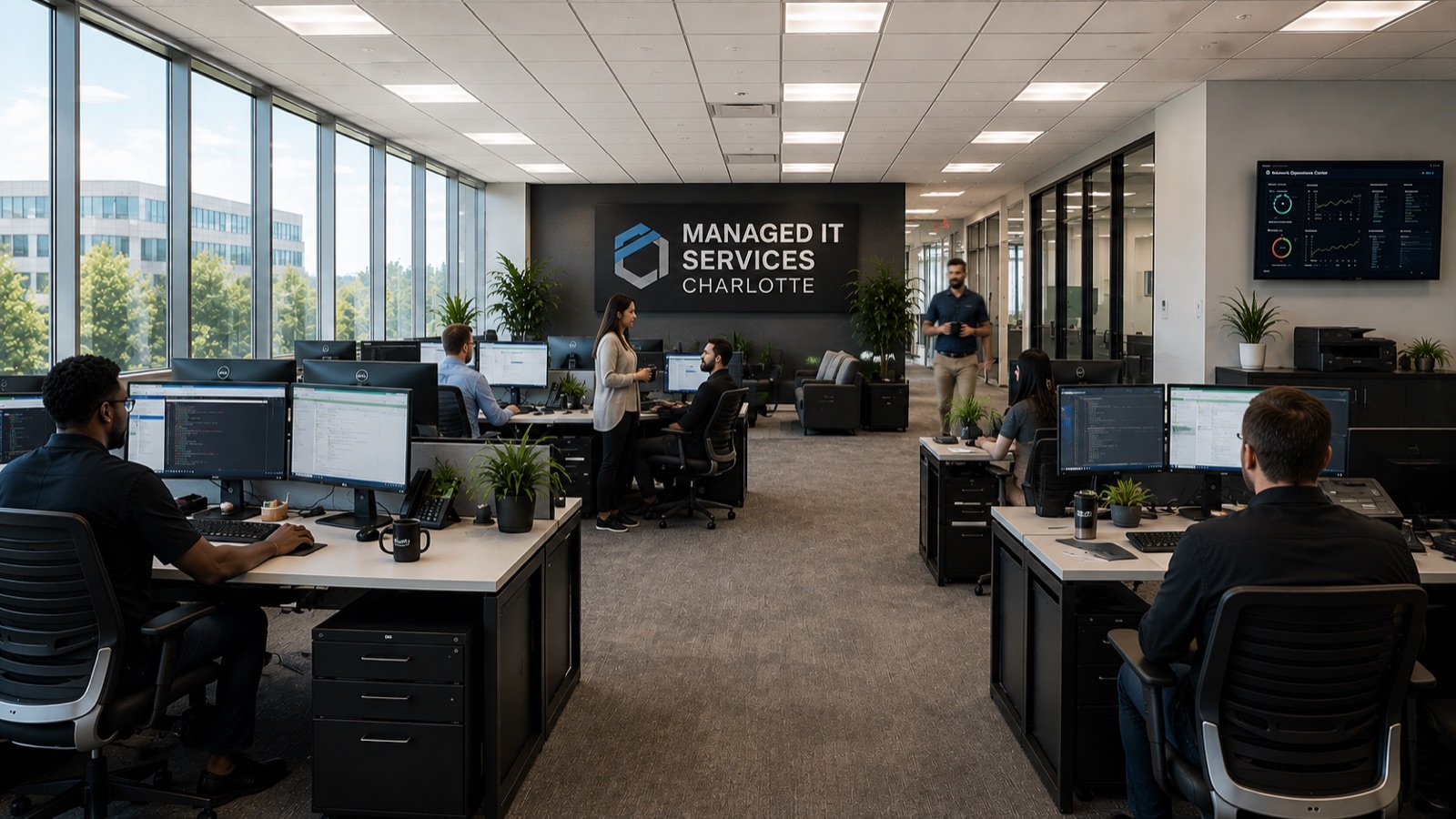Charlotte managed IT services help desk and network operations floor