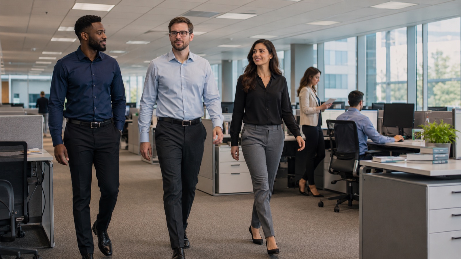 Managed IT Services Charlotte engineering team walking through a client office in Charlotte, NC